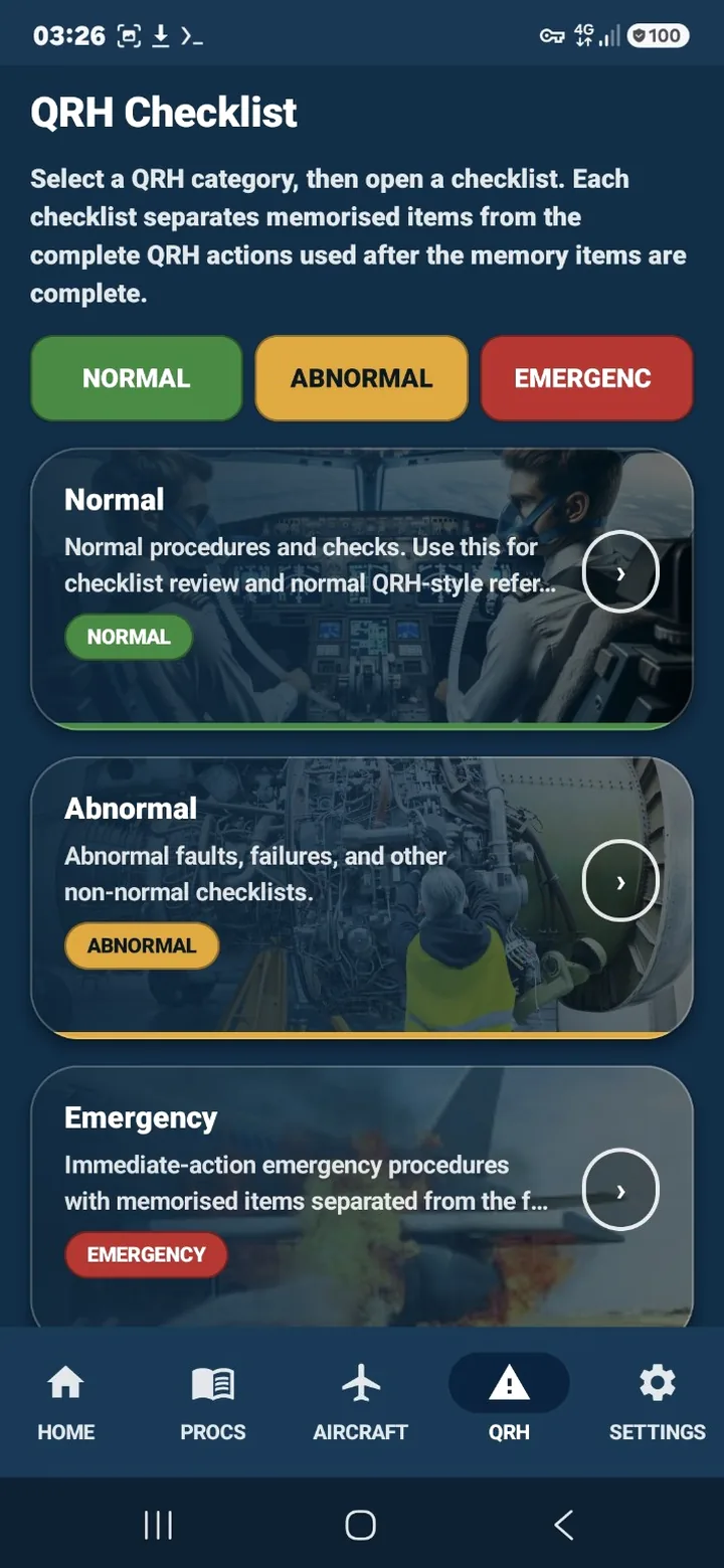 QRH screenshot